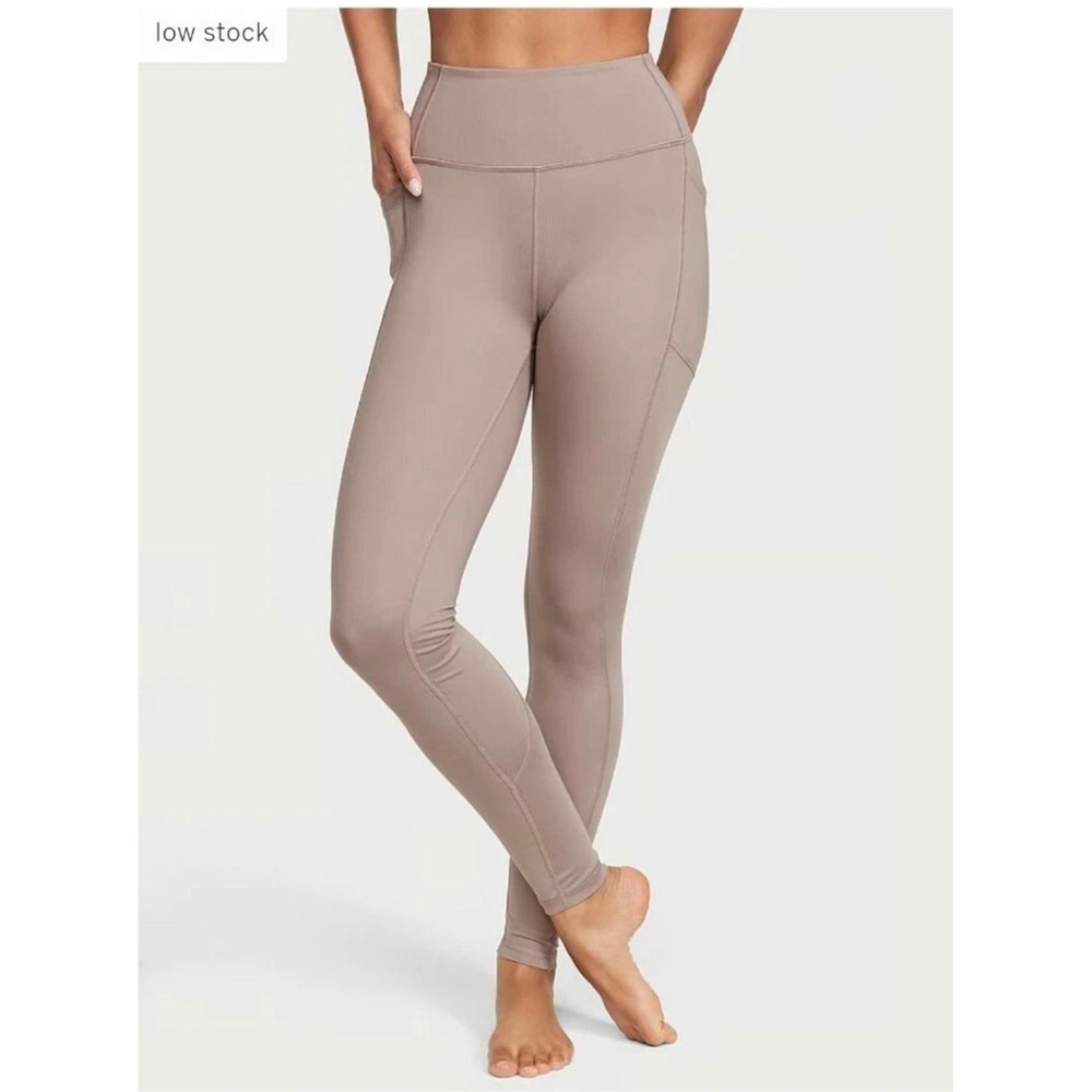 Victoria's Secret VSX Sport 7/8 Leggings Taupe Size Large NWT High Rise Pocket